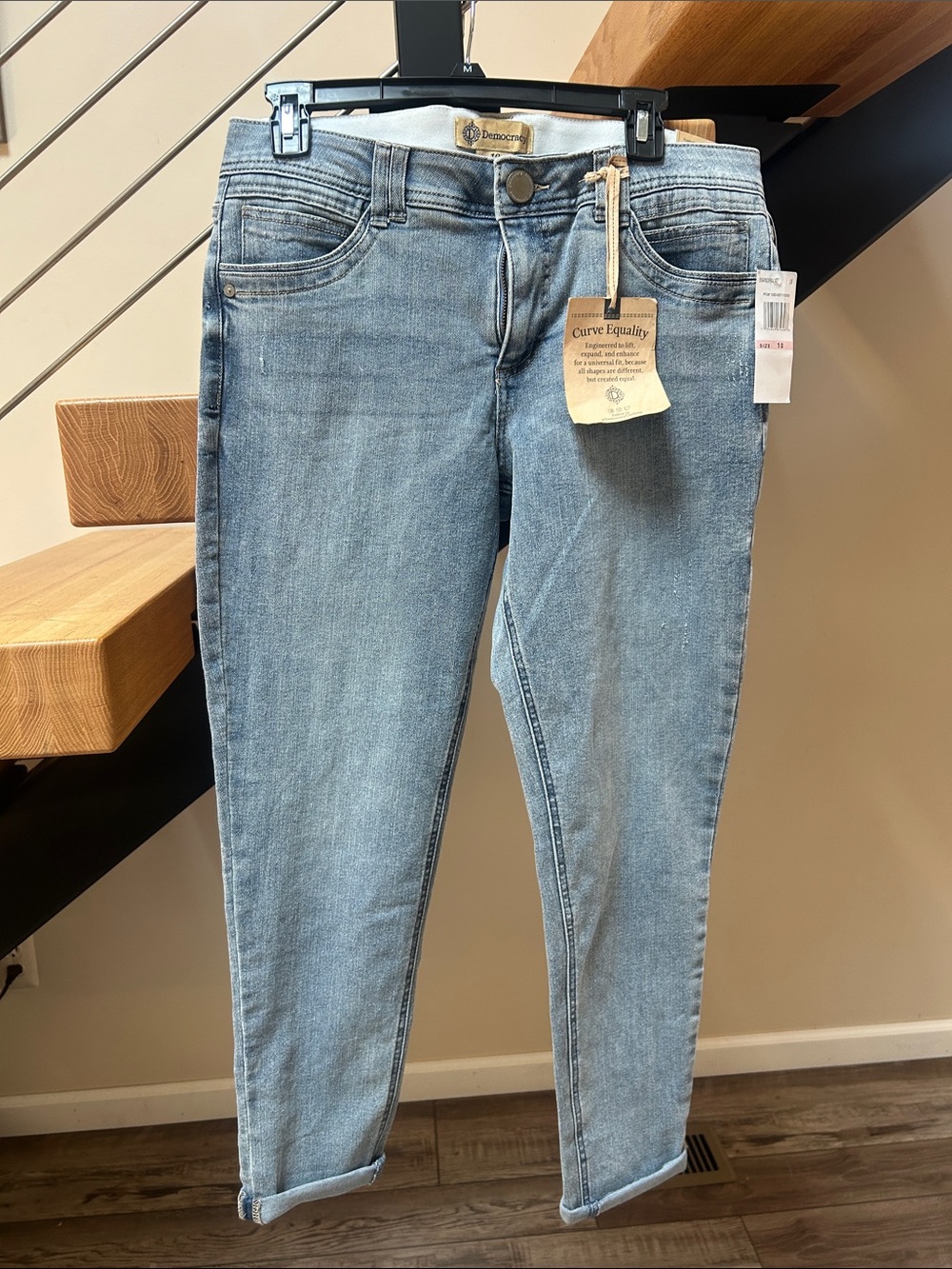 Democracy Light Blue Stretch Curve-Fit Jeggings E001